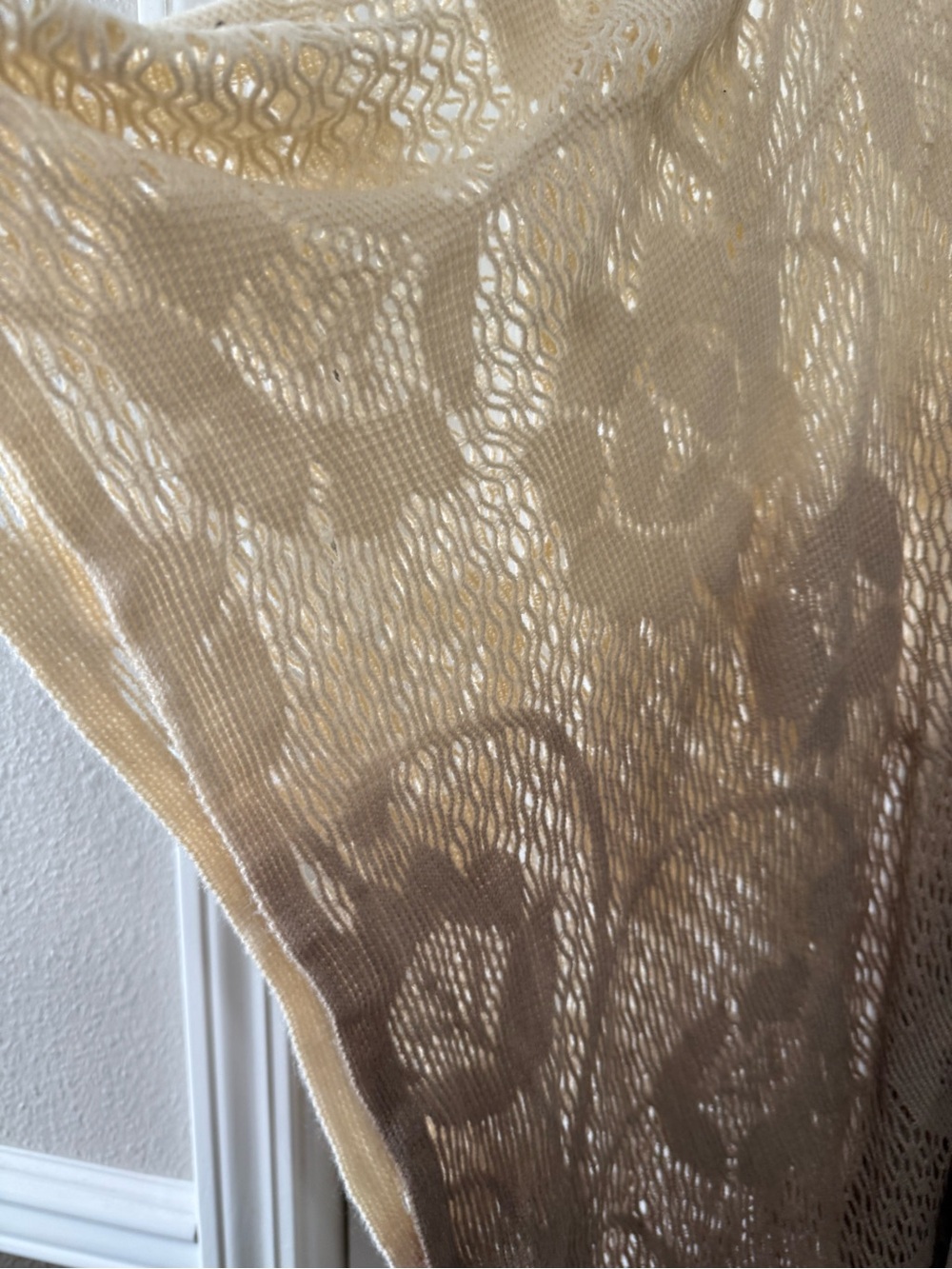 Sonoma Goods for Life Ombre Open Knit Fringe Ruana Wrap One Size Boho - Picture 4 of 6